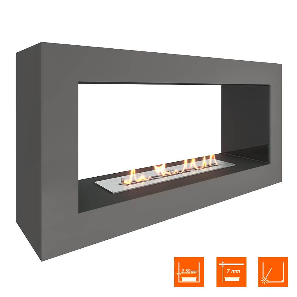 Биокамин SteelHeat FRAME ONE 900 серый